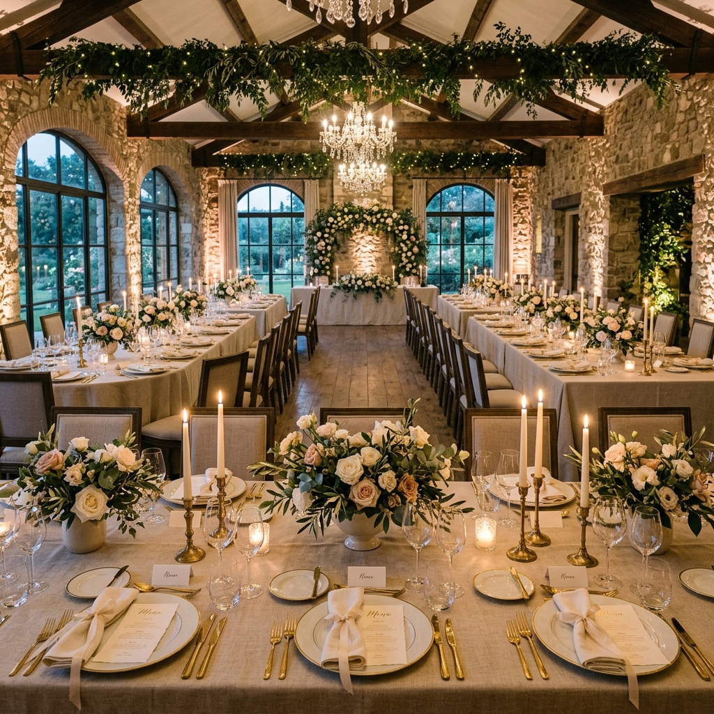 Luxury wedding reception styling
